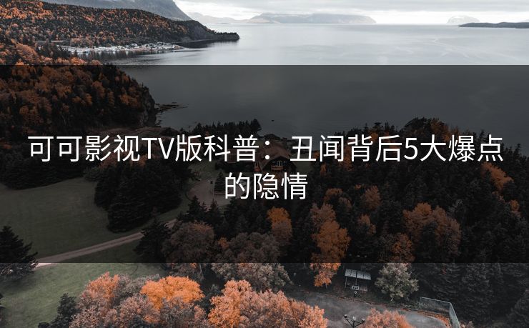 可可影视TV版科普：丑闻背后5大爆点的隐情