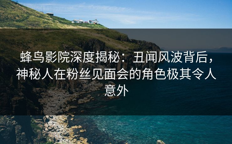 蜂鸟影院深度揭秘：丑闻风波背后，神秘人在粉丝见面会的角色极其令人意外